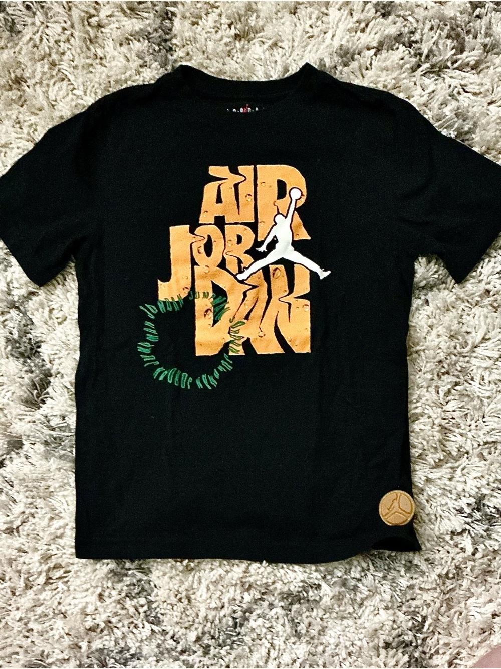 Air Jordan Black Gold Jumpman Graphic T-Shirt (YL)